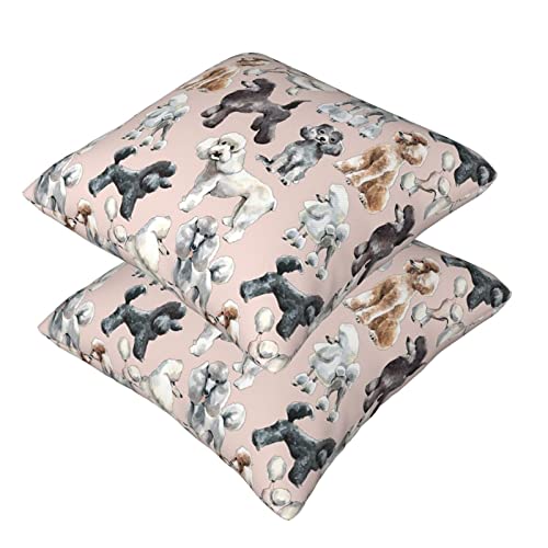 Oodles of Poodles Kissenbezüge, 2 Stück, quadratische Kissenbezüge, superweicher Kissenschutz mit Reißverschluss, für Couch, Wohnzimmer, Sofa, Bett, Büro, Auto, 40 x 40 cm von AROONS