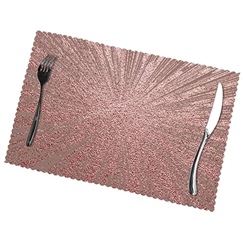 Roségold Pink Tischsets Set von 6 Stück Home Esszimmer Geschenke rutschfeste Tischsets hitzebeständig Tischsets 45 x 30 cm von AROONS