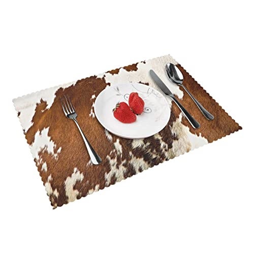 Rot und Weiß Rindsleder Platzsets Set von 4 Home Dining Gifts rutschfeste Tischsets hitzebeständig Tischsets 45 x 30 cm von AROONS