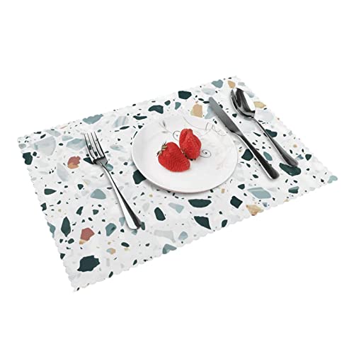 Terrazzo Marmor Pastell Platzsets Set von 4 Home Dining Gifts rutschfeste Tischsets hitzebeständig Tischsets 45 x 30 cm von AROONS