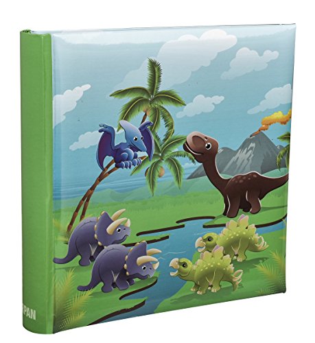 ARPAN Kinderalbum, Dinosaurier in prähistorischer Szene zum Einschieben für 200 Fotos, 10 x 15 cm, Blau/Grün von ARPAN