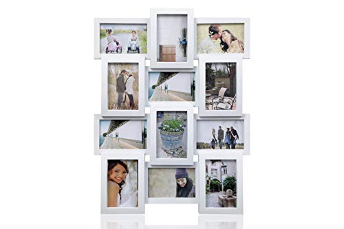 ARPAN Mehrfach-Bilderrahmen, für 12 Fotos à 15 x 10 cm, Plastik, weiß, Size Approx 59cm x 45cm x 2.5cm von ARPAN