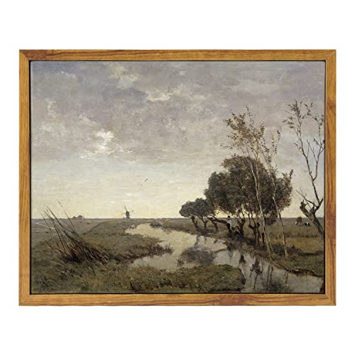 ARPEOTCY Gerahmte Leinwand-Wandkunst, natürliche Landschaft, Vintage-Wanddekoration für Wohnzimmer, 20 x 25 cm, Vintage-Malerei für Schlafzimmer, gerahmte Kunstdrucke, für Büro von ARPEOTCY