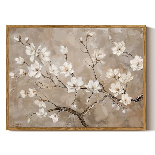 ARPEOTCY Leinwand Bilder mit Rahmen, 40 x 30cm, Blumen Wandbilder, Modernes Weiß Beige wand deko für Wohnzimmer Schlafzimmer Küche, Vintage Wanddekoration,klein ARPEOTCY Leinwand Bilder mit Rahmen, 40 x 30cm, Blumen Wandbilder, Modernes Weiß Beige wand deko für Wohnzimmer Schlafzimmer Küche, Vintage Wanddekoration,klein von ARPEOTCY