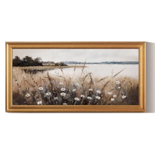 ARPEOTCY Leinwand Bilder mit Rahmen, Große Vintage Wanddeko, 102 x 51cm, Wandbilder Wohnzimmer Schlafzimmer Küche, Bauernhaus Zimmer Deko Aesthetic, Gerahmte Landschaftsbild kunstdrucke Painting ARPEOTCY Leinwand Bilder mit Rahmen, Große Vintage Wanddeko, 102 x 51cm, Wandbilder Wohnzimmer Schlafzimmer Küche, Bauernhaus Zimmer Deko Aesthetic, Gerahmte Landschaftsbild kunstdrucke Painting von ARPEOTCY