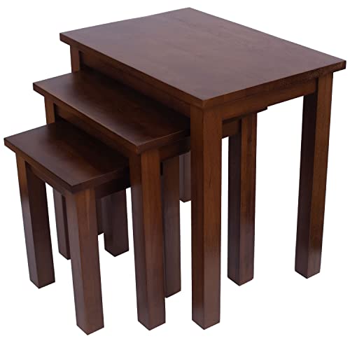 ARPHASLE Satztische 3er Set Nachttisch Oak Nesting Side Table Massiv Couchtisch Natur Holz Eicher Holztisch Schlafzimmer Wohnzimmer von ARPHASLE