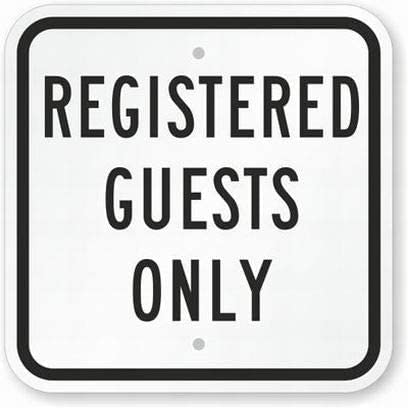 ARPINO Blechschild, 20,3 x 20,3 cm "Registered Guests Only", Warnschild von ARPINO