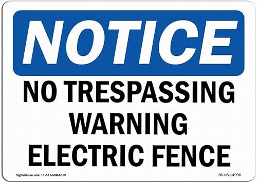 ARPINO Blechschild, 20,3 x 30,5 cm, Aufschrift "No Trespassing" Warning Electric Fence Notice Sign Caution Sign Safety Sign ARPINO Blechschild, 20,3 x 30,5 cm, Aufschrift "No Trespassing" Warning Electric Fence Notice Sign Caution Sign Safety Sign von ARPINO
