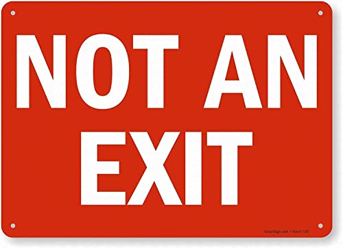 ARPINO Blechschild, 20,3 x 30,5 cm, Aufschrift "Not an Exit Notice", Sicherheitsschild von ARPINO