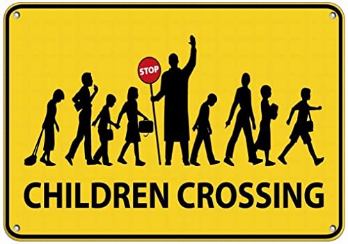 ARPINO Blechschild, 20,3 x 30,5 cm, Aufschrift "Stop Children Crossing Traffic", Warnschild, Sicherheitsschild von ARPINO