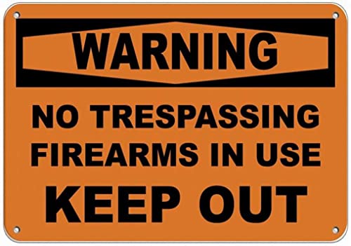 ARPINO Blechschild, 20,3 x 30,5 cm, Aufschrift "Warning No Trespassing Firearms in Use Keep Out Caution", Warnschild ARPINO Blechschild, 20,3 x 30,5 cm, Aufschrift "Warning No Trespassing Firearms in Use Keep Out Caution", Warnschild von ARPINO