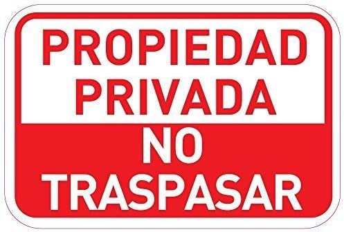 ARPINO Blechschild, 20,3 x 30,5 cm, Propiedad Privada No Traspasar OSHA Hinweisschild Warnschild Sicherheitsschild von ARPINO