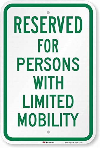ARPINO Blechschild, 20,3 x 30,5 cm, "Reserved Parking for Persons with Limited Mobility", Hinweisschild, Sicherheitsschild von ARPINO
