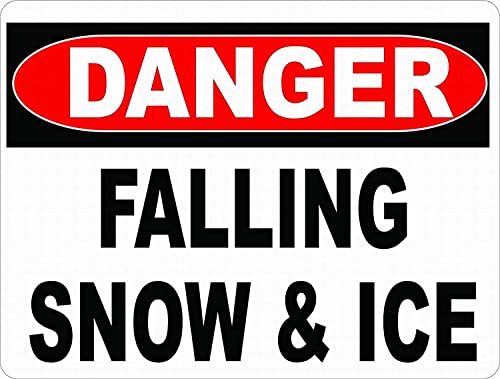 ARPINO Blechschild, 20,3 x 30,5 cm, Warnschild mit Aufschrift "Danger Falling Snow & Ice" von ARPINO