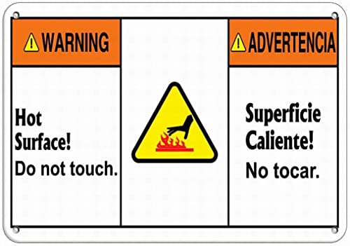 ARPINO Blechschild, 20,3 x 30,5 cm, Warnschild mit Aufschrift "Warning Hot Surface! Do Not Touch Notice", Sicherheitsschild von ARPINO