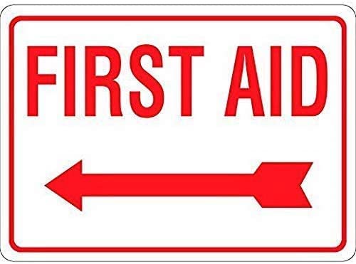 ARPINO Blechschild 20,3 x 30,5 cm Erste-Hilfe-Schild mit linkem Hinweisschild Warnschild Sicherheitsschild von ARPINO