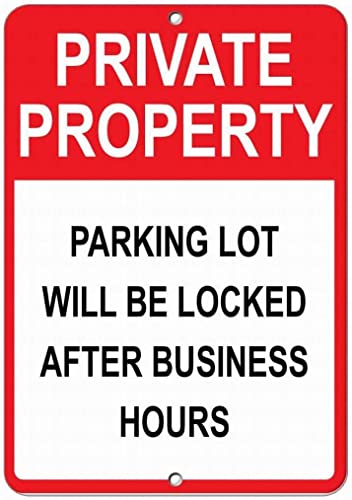 ARPINO Blechschild 20,3 x 30,5 cm Private Property Parking Only at Business Hours Hinweisschild Warnschild Sicherheitsschild von ARPINO