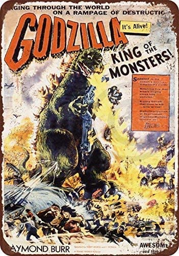 ARPINO Metallschild 20,3 x 30,5 cm 1956 Godzilla Movie Vintage Blechschild Heimdekoration ARPINO Metallschild 20,3 x 30,5 cm 1956 Godzilla Movie Vintage Blechschild Heimdekoration von ARPINO