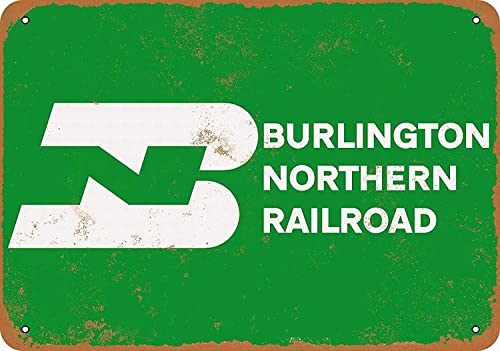 ARPINO Metallschild 20,3 x 30,5 cm Burlington Northern Railroad Vintage Blechschild Heimdekoration von ARPINO