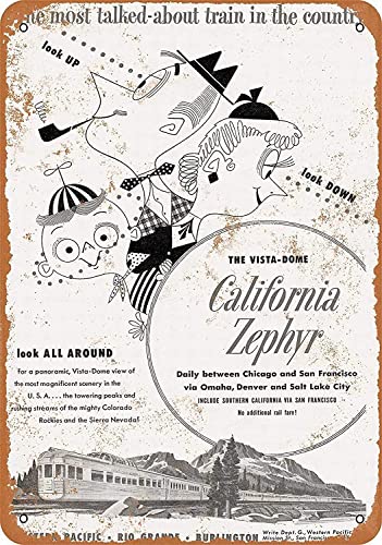 ARPINO Metallschild 20,3 x 30,5 cm California Zephyr Zug Vintage Blechschild Heimdekoration ARPINO Metallschild 20,3 x 30,5 cm California Zephyr Zug Vintage Blechschild Heimdekoration von ARPINO