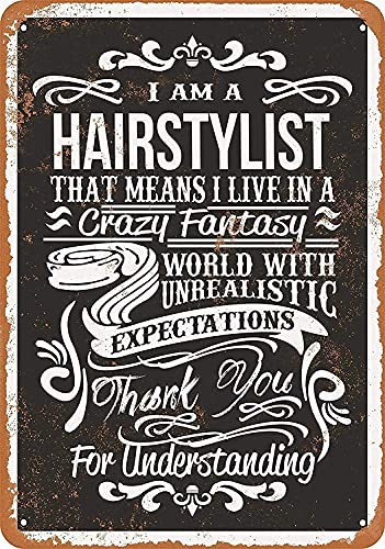 ARPINO Metallschild 20,3 x 30,5 cm Crazy Hairstylist Vintage Blechschild Heimdekoration von ARPINO