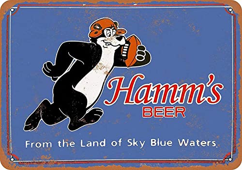 ARPINO Metallschild 20,3 x 30,5 cm Hamm's Beer Bear Fußball Vintage Blechschild Heimdekoration von ARPINO
