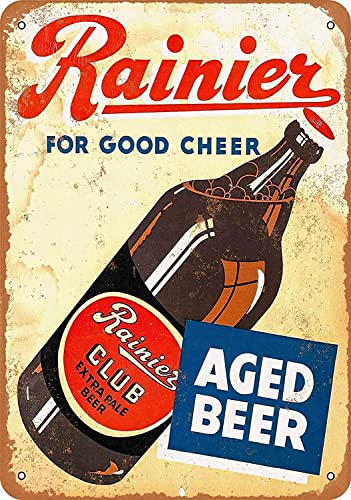 ARPINO Metallschild 20,3 x 30,5 cm Rainier Club Extra Pale Beer Vintage Blechschild Heimdekoration von ARPINO