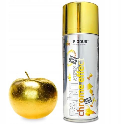 ARPON Spray Chromeffekt Gold - Metallic-Lack 400 ml - Aerosol-Farbe für Malerei und Dekoration sowie Renovierung - Schnelltrocknende Sprühlack für Metalloberflächen Holz, Glas, Keramik von ARPON