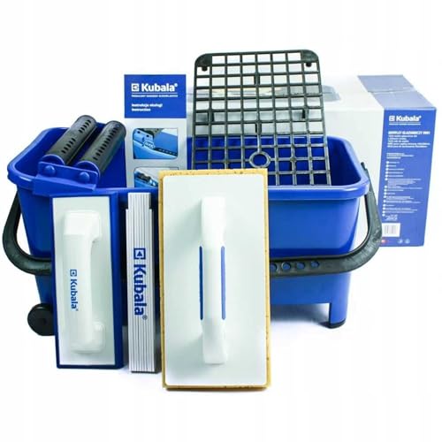 Fliesenwaschset 20l Fliesenleger Waschbox 6 -teiliges Waschset enthält Gittereinlage - Räderset - Doppelrolle - Fliesenwaschbrett - Fugenbrett - Made in EU von ARPON