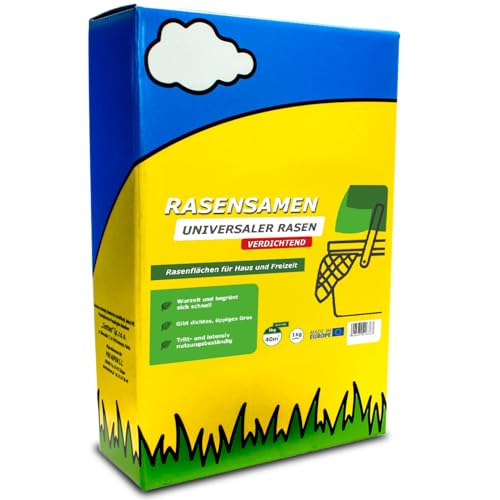 Rasensamen 1kg schnellkeimend - ARPON Grassamen - Rasensaat für sattgrünen - Universal Samen ideal für Neuansaat und Nachsaat - Gras strapazierfähig Made in EU von ARPON