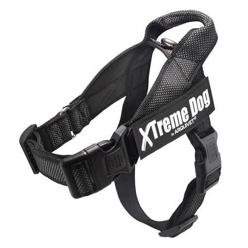 Arquivet Xtreme Dog Classic Hundegeschirr, Schwarz, Größe XS/40-53 cm, verstellbar, ergonomisch und robust, inkl. Griff an der Oberseite zum Spazierengehen von Arquivet