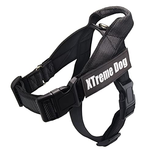 Arquivet Xtreme Dog Classic Hundegeschirr, Schwarz, Größe S/49-67 cm, verstellbar, ergonomisch und robust, inkl. Griff an der Oberseite zum Spazierengehen von Arquivet