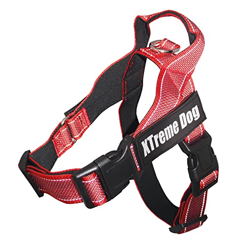 Arquivet Xtreme Dog Classic Hundegeschirr, Rot, Größe M/58-76 cm, verstellbar, ergonomisch und robust, inklusive Griff an der Oberseite von Arquivet