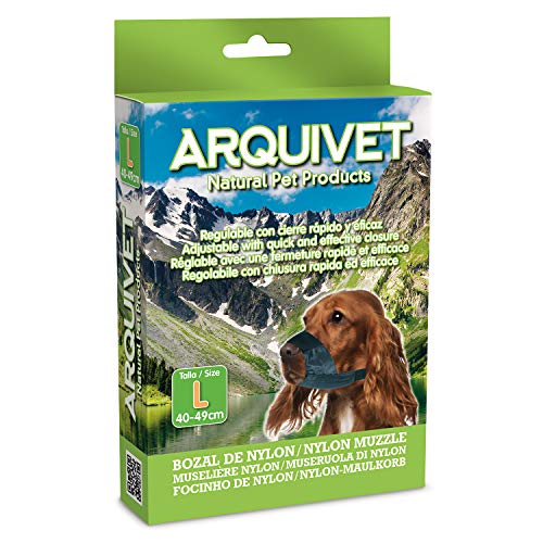 Arquivet Maulkorb für Hunde, Nylon, L, Schwarz, Training und Spaziergang für unsere Hunde, Schutz für große Hunde, Zubehör für Hunde von Arquivet