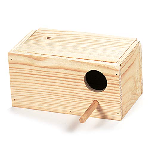 Arquivet Vogelnest aus Holz - Wellensittichhaus - Vogelhaus - Gartennest - Nest für Vögel Natur - 20 x 11 x 10 cm von Arquivet