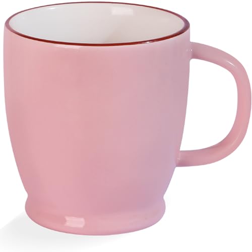 ARRADEN Pinke Kaffeetasse, 470 ml, große Kaffeetasse, mikrowellengeeignet, Latte-Tasse für Frauen, Büro, Zuhause, Keramik-Teetasse mit großem Griff, sowohl für heiße als auch kalte Getränke, ADCM-P01 von ARRADEN