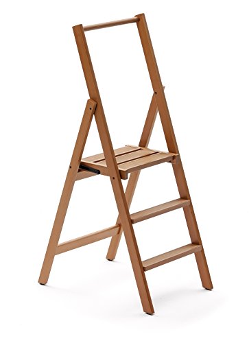 Arredamenti Italia 3-Stufen Leiter Kimora, Holz - zusammenklappbar - 3 Stufen -Farbe: Kirsche Holz AR-It il Cuore del Legno“ von Arredamenti Italia