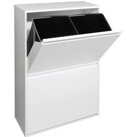 Arregui - Basic Recycling Abfalleimer / Mülleimer aus Stahl, Mülltrennsystem mit 4 entnehmbaren Inneneimern aus Kunststoff mit Griff, 4 x 17L (68 l) von ARREGUI
