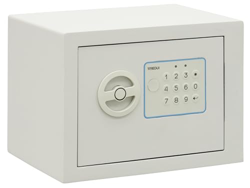 ARREGUI Blue 650100B Möbeltresor | Möbelsafe aus Stahl mit Elektronikschloss | 17 x 23 x 17 cm | 5 L | Haussafe mit programmierbarem elektronischem Zahlenschloss | Tresor Safe mit Notschlüssel | Weiß von ARREGUI