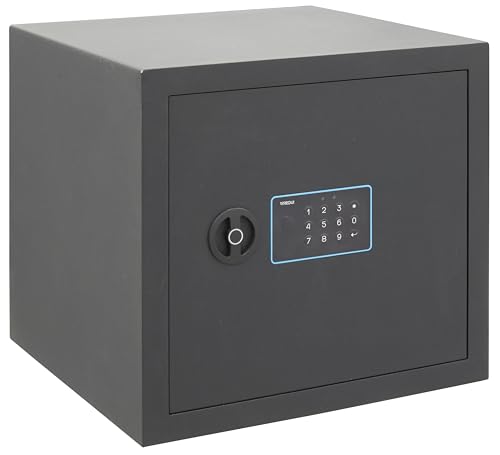 ARREGUI Blue 650160 Möbeltresor | Möbelsafe aus Stahl mit Elektronikschloss | 38 x 35 x 36 cm | 42 L | Haussafe mit programmierbarem elektronischem Zahlenschloss | Tresor Safe mit Notschlüssel | Grau von ARREGUI