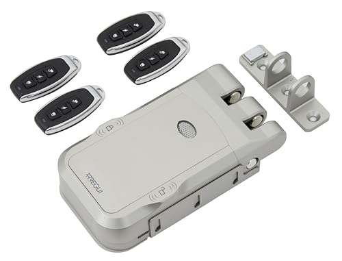 ARREGUI CI30P Unsichtbares Türschloss mit 4 Fernbedienungen | Schlüsselloses Zusatzschloss für Türen | Elektronisches Sicherheitsschloss | Türriegelschloss | Fernbedienungsschoss | Silber von ARREGUI