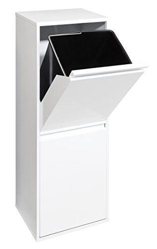 ARREGUI Basic CR201-B Mülltrennsystem aus Stahl | 2 Fächer Mülleimer für die Küche | 2 Fach Abfalleimer | 2x17L (34L) | Herausnehmbare Inneneimer mit Griff | Recycling Schrank für Mülltrennung | weiß von ARREGUI