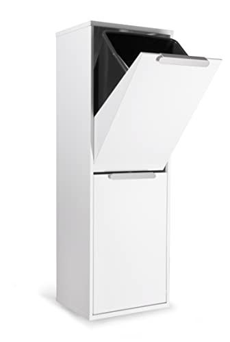 ARREGUI Ecoclas CR201-E Mülltrennsystem aus Stahl | 2 Fächer Mülleimer für die Küche | 2x17L (34L) | 2 Fach Abfalleimer | Herausnehmbare Inneneimer + Griff | Recycling Schrank für Mülltrennung | weiß von ARREGUI