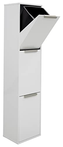 ARREGUI Ecoclas CR301-E Mülltrennsystem aus Stahl | 3 Fächer Mülleimer für die Küche | 3x17L (51L) | 3 Fach Abfalleimer | Herausnehmbare Inneneimer + Griff | Recycling Schrank für Mülltrennung | weiß von ARREGUI