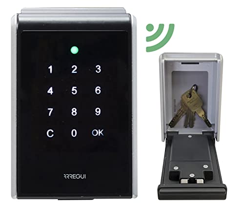 ARREGUI Keeper-E SEG013 Intelligenter Schlüsseltresor | Schlüsselsafe mit Bluetooth und Mobil App | Smart Schlüsselkasten mit digitalem Zahlencode | Key Safe für Ferienwohnungen | Smart Home | Silber von ARREGUI