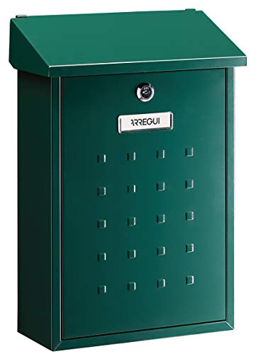 ARREGUI M105552 Premium E5603 Individueller Briefkaster aus Stahl, Größe M (DIN A4,und Zeitschriften), Grün, Grün, 41 x 27 x 11 cm von ARREGUI