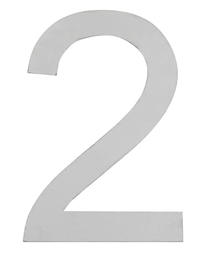 ARREGUI SEC11-T1 Edelstahl Hausnummer | Moderne Briefkasten Hausnummer aus Edelstahl | 8 cm Hohe Hausnummer für Außen Wasserdicht | Wetterfeste Hausnummern | Gebäudenummer | Türnummer | Nummer 2 von ARREGUI