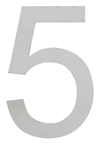ARREGUI SEC11-T1 Edelstahl Hausnummer | Moderne Briefkasten Hausnummer aus Edelstahl | 8 cm Hohe Hausnummer für Außen Wasserdicht | Wetterfeste Hausnummern | Gebäudenummer | Türnummer | Nummer 5 von ARREGUI