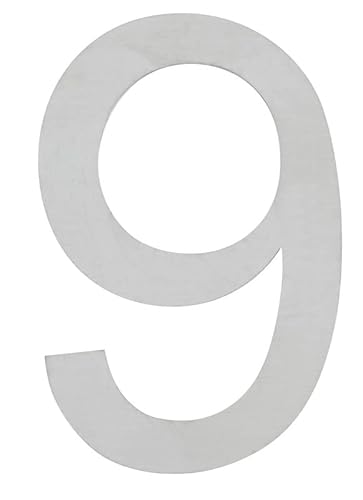 ARREGUI SEC11-T1 Edelstahl Hausnummer | Moderne Briefkasten Hausnummer aus Edelstahl | 8 cm Hohe Hausnummer für Außen Wasserdicht | Wetterfeste Hausnummern | Gebäudenummer | Türnummer | Nummer 9 von ARREGUI