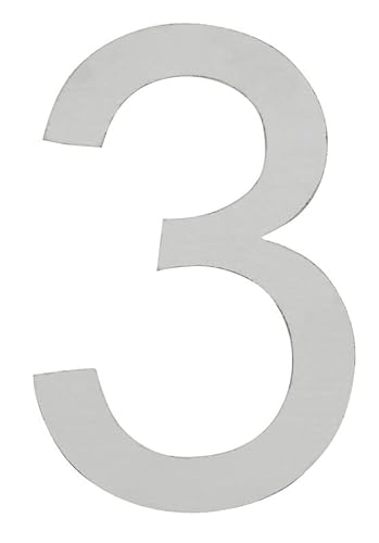 ARREGUI SEC11-T2 Edelstahl Hausnummer | Moderne Briefkasten Hausnummer aus Edelstahl | 12 cm Hohe Hausnummer für Außen Wasserdicht | Wetterfeste Hausnummern | Gebäudenummer | Türnummer | Nummer 3 von ARREGUI